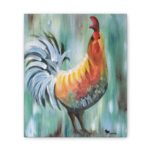Load image into Gallery viewer, Canvas Print, Hand-Painted Rooster, Duck Dad Design, Chicken Lovers Wall Art