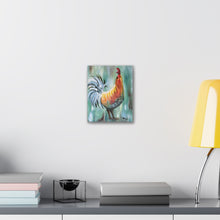Load image into Gallery viewer, Canvas Print, Hand-Painted Rooster, Duck Dad Design, Chicken Lovers Wall Art