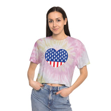 Load image into Gallery viewer, I Love U.S.A. Women's Tie-Dye Crop Tee
