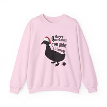 Load image into Gallery viewer, Merry Quackmas You Filthy Animal Christmas Duck Sweatshirt