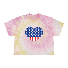 Load image into Gallery viewer, I Love U.S.A. Women's Tie-Dye Crop Tee
