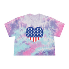 Load image into Gallery viewer, I Love U.S.A. Women's Tie-Dye Crop Tee