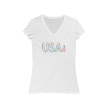 Load image into Gallery viewer, Tie-dye U.S.A. V-Neck Tee