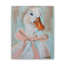 Load image into Gallery viewer, Canvas Print - Lady Duck with Pink Bow
