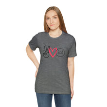 Load image into Gallery viewer, Peace Love Duck Unisex Short Sleeve Tee
