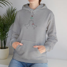 Load image into Gallery viewer, Hoodie - Ducks Kissing Under Mistletoe Holiday Sweatshirt
