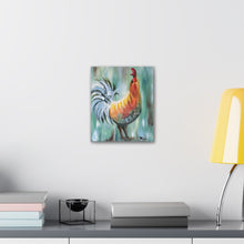 Load image into Gallery viewer, Canvas Print, Hand-Painted Rooster, Duck Dad Design, Chicken Lovers Wall Art
