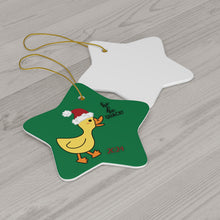 Load image into Gallery viewer, Ceramic Ornament - Ho-Ho-Quack Duckling
