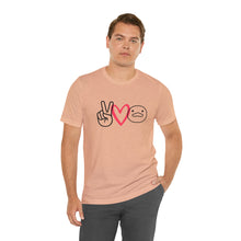 Load image into Gallery viewer, Peace Love Duck Unisex Short Sleeve Tee
