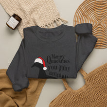 Load image into Gallery viewer, Merry Quackmas You Filthy Animal Christmas Duck Sweatshirt
