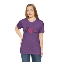 Load image into Gallery viewer, Peace Love Duck Unisex Short Sleeve Tee
