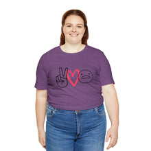 Load image into Gallery viewer, Peace Love Duck Unisex Short Sleeve Tee
