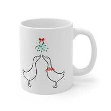 Load image into Gallery viewer, Mug Ducks Kissing Under Mistletoe
