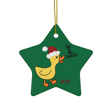 Load image into Gallery viewer, Ceramic Ornament - Ho-Ho-Quack Duckling
