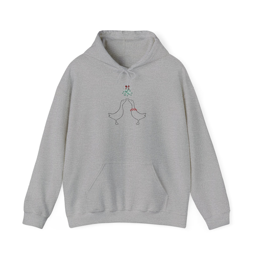 Hoodie - Ducks Kissing Under Mistletoe Holiday Sweatshirt