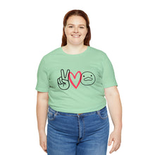 Load image into Gallery viewer, Peace Love Duck Unisex Short Sleeve Tee
