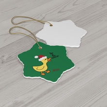 Load image into Gallery viewer, Ceramic Ornament - Ho-Ho-Quack Duckling
