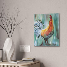 Load image into Gallery viewer, Canvas Print, Hand-Painted Rooster, Duck Dad Design, Chicken Lovers Wall Art

