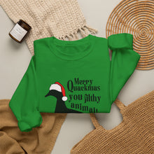 Load image into Gallery viewer, Merry Quackmas You Filthy Animal Christmas Duck Sweatshirt
