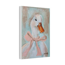 Load image into Gallery viewer, Canvas Print - Lady Duck with Pink Bow
