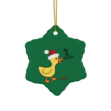 Load image into Gallery viewer, Ceramic Ornament - Ho-Ho-Quack Duckling
