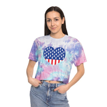 Load image into Gallery viewer, I Love U.S.A. Women&#39;s Tie-Dye Crop Tee
