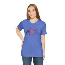 Load image into Gallery viewer, Peace Love Duck Unisex Short Sleeve Tee
