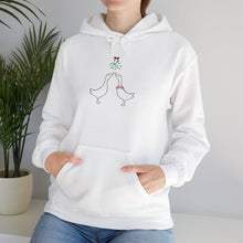 Load image into Gallery viewer, Hoodie - Ducks Kissing Under Mistletoe Holiday Sweatshirt
