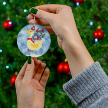 Load image into Gallery viewer, Ceramic Ornament - Lady Duck &#39;Duck The Halls&#39; Holiday Decoration
