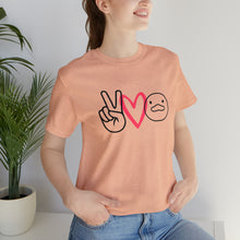 Load image into Gallery viewer, Peace Love Duck Unisex Short Sleeve Tee
