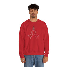 Load image into Gallery viewer, Crewneck Sweatshirt with Ducks Kissing under Mistletoe Design
