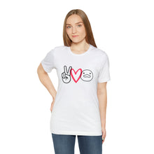 Load image into Gallery viewer, Peace Love Duck Unisex Short Sleeve Tee
