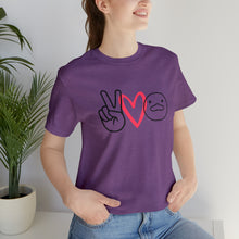 Load image into Gallery viewer, Peace Love Duck Unisex Short Sleeve Tee
