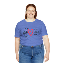 Load image into Gallery viewer, Peace Love Duck Unisex Short Sleeve Tee
