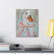 Load image into Gallery viewer, Canvas Print - Lady Duck with Pink Bow
