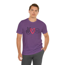 Load image into Gallery viewer, Peace Love Duck Unisex Short Sleeve Tee
