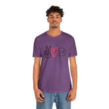 Load image into Gallery viewer, Peace Love Duck Unisex Short Sleeve Tee
