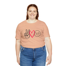 Load image into Gallery viewer, Peace Love Duck Unisex Short Sleeve Tee
