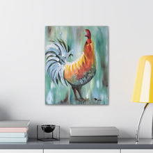 Load image into Gallery viewer, Canvas Print, Hand-Painted Rooster, Duck Dad Design, Chicken Lovers Wall Art
