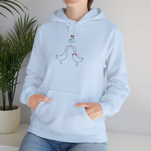 Load image into Gallery viewer, Hoodie - Ducks Kissing Under Mistletoe Holiday Sweatshirt
