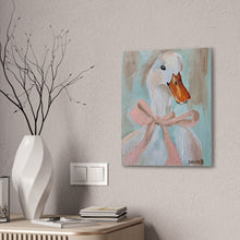 Load image into Gallery viewer, Canvas Print - Lady Duck with Pink Bow
