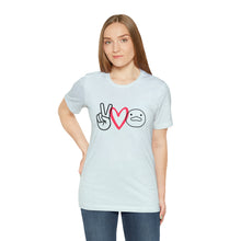 Load image into Gallery viewer, Peace Love Duck Unisex Short Sleeve Tee
