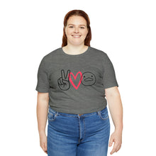 Load image into Gallery viewer, Peace Love Duck Unisex Short Sleeve Tee
