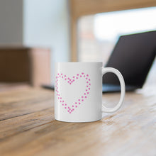 Load image into Gallery viewer, Duck Mom Ceramic Mug — Heart Duck Footprints &amp; Silhouette, 11oz
