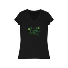 Load image into Gallery viewer, One Lucky Duck Mom V-Neck Tee
